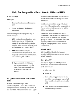 Help for People Unable to Work: ABD and HEN