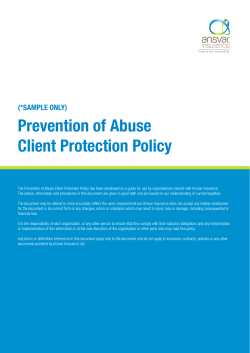 Prevention of Abuse Client Protection Policy