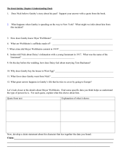 Chapter 4 Reading Check and Character Analysis