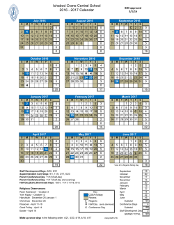 2016-2017 Calendar At-A-Glance