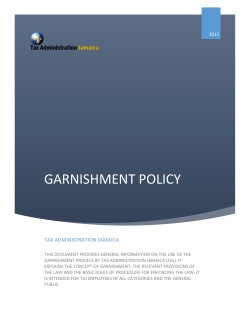 garnishment policy - Tax Administration Jamaica