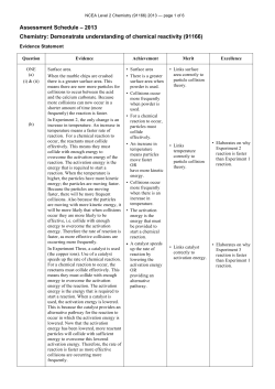 NCEA Level 2 Chemistry (91166) 2013