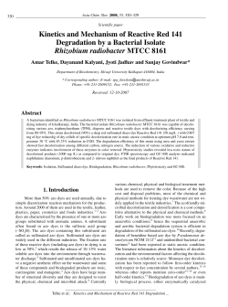 Kinetics and Mechanism of Reactive Red 141 Degradation by a