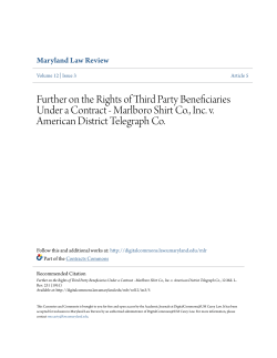 Further on the Rights of Third Party Beneficiaries Under a Contract