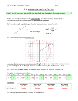 6.3 Investigating the Sine Function