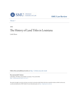 The History of Land Titles in Louisiana