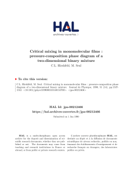 Critical mixing in monomolecular films : pressure - HAL