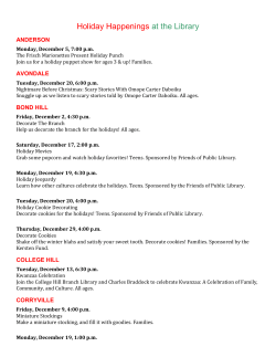 Holiday Happenings At The Library - The Public Library of Cincinnati