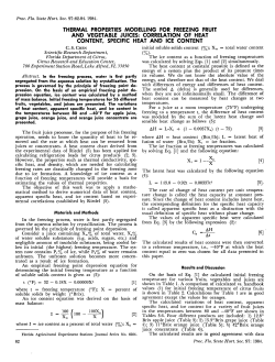 thermal properties modelling for freezing fruit and vegetable juices