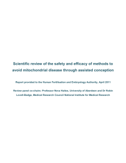 Scientific review of the safety and efficacy of methods to