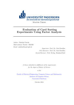 Evaluation of Card Sorting Experiments Using Factor Analysis