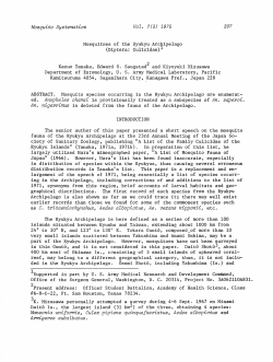 Mosquito Systematics Vol. U3) 207 AnopheZes ohamai is