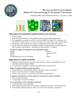 Chemical Storage for Earthquake Preparedness