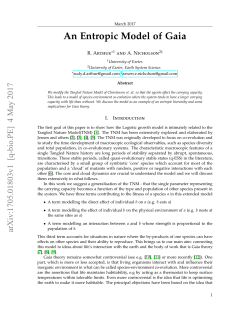 An Entropic Model of Gaia