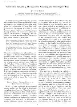 Taxonomic Sampling, Phylogenetic Accuracy, and Investigator Bias