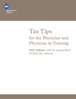 Tax Tips - Canadian Medical Association