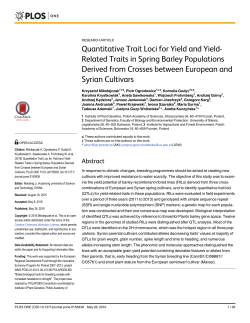 Quantitative Trait Loci for Yield and Yield