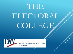 LWV on the Electoral College - Florida League of Women Voters
