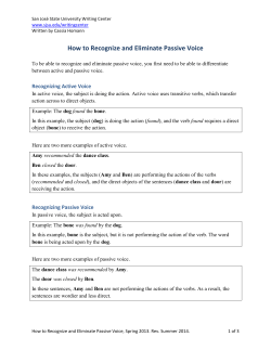 Passive Voice - San Jose State University