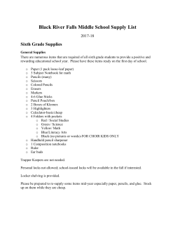 6-8 School Supply List - School District of Black River Falls