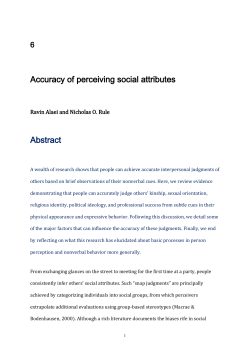 Accuracy of perceiving social attributes Abstract