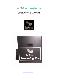 Freezefog Pro Manual