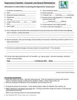 Ergonomics Checklist - Computer and General Workstations