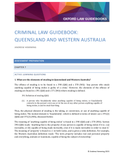 CRIMINAL LAW GUIDEBOOK: QUEENSLAND AND WESTERN