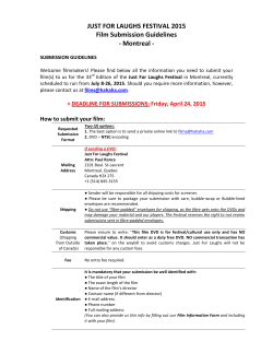 JUST FOR LAUGHS FESTIVAL 2015 Film Submission Guidelines