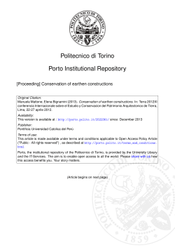 Conservation of earthen constructions - PORTO