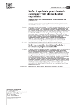 Kefir: A symbiotic yeastsNbacteria community with alleged