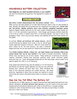 household battery collection - Zender Environmental Health and
