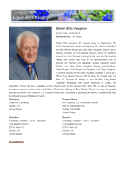 Edwin Ellis Vaughan - R.W. Baker Funeral Home
