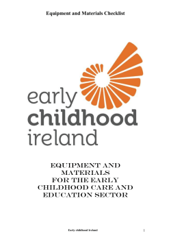 Equipment and Materials Checklist