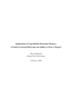 Implications of Unprofitable Horizontal Mergers: A Positive