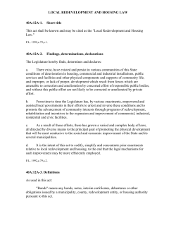 LOCAL REDEVELOPMENT AND HOUSING LAW 40A:12A