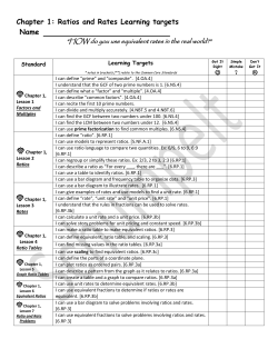 Chapter 1: Ratios and Rates Learning targets Name