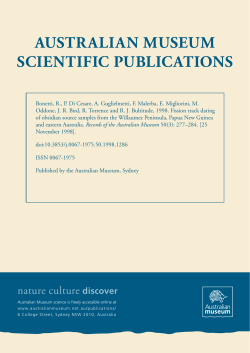 Fission track dating of obsidian source samples from the Willaumez