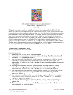 Testable on the Grade 5 Reading STAAR, Reporting Category 1