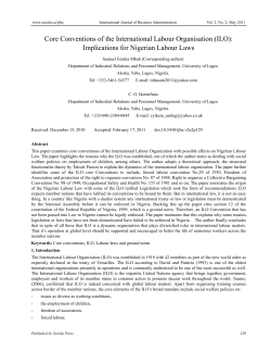 Core Conventions of the International Labour