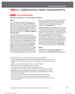 Unit 1: Video Transcript - National Geographic Learning