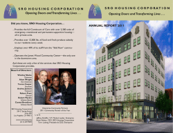 2011 Annual Report - SRO Housing Corporation