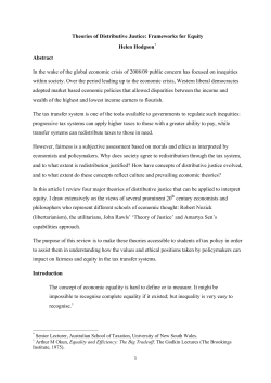Theories of Distributive Justice: Frameworks for Equity