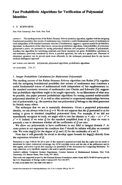 Fast Probabilistic Algorithms for Verification of Polynomial Identities
