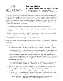 Data Analysis - Math Solutions