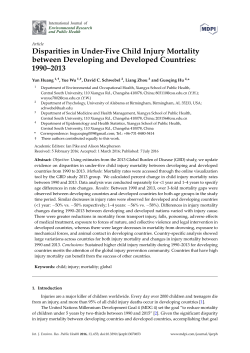 Disparities in Under-Five Child Injury Mortality between Developing