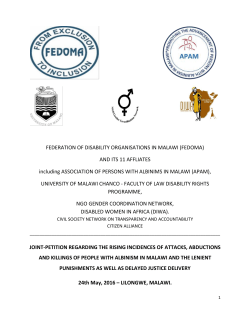 FEDERATION OF DISABILITY ORGANISATIONS IN MALAWI