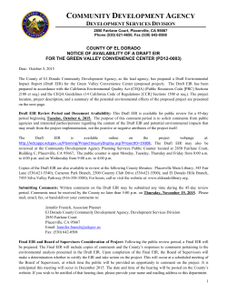 Green Valley Convenience Center Notice of