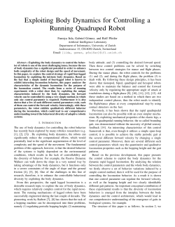 Exploiting Body Dynamics for Controlling a Running Quadruped Robot