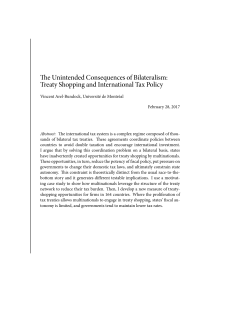 The Unintended Consequences of Bilateralism: Treaty Shopping